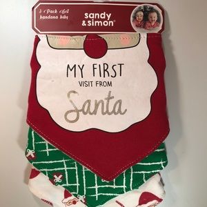 3 Pack Set Christmas Bandana Bibs BRAND NEW